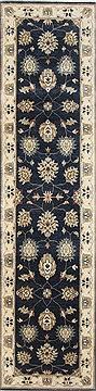 Ziegler Blue Runner Hand Knotted 2'6" X 9'11"  Area Rug 250-23704
