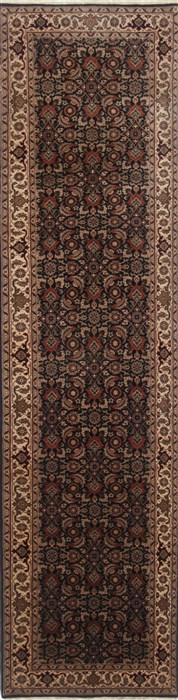 Herati Black Runner Hand Knotted 27 X 100  Area Rug 250-23706 Image 0