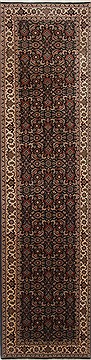 Herati Black Runner Hand Knotted 2'7" X 10'0"  Area Rug 250-23706