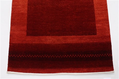 Gabbeh Red Runner Hand Knotted 27 X 102 Area Rug 250-23707 Image 4