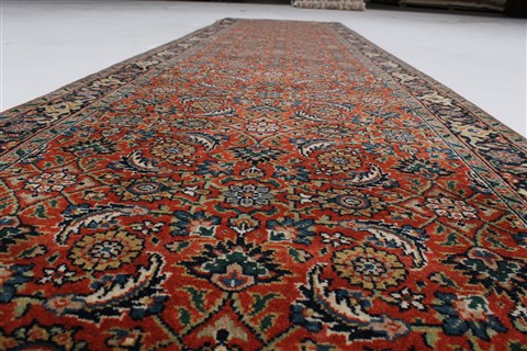 Herati Brown Runner Hand Knotted 26 X 98 Area Rug 250-23708 Image 1