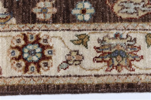 Ziegler Brown Runner Hand Knotted 26 X 104 Area Rug 250-23710 Image 3