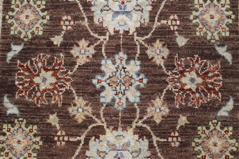 Ziegler Brown Runner Hand Knotted 26 X 104 Area Rug 250-23710 Image 4