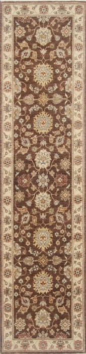Ziegler Brown Runner Hand Knotted 26 X 104 Area Rug 250-23710 Image 0