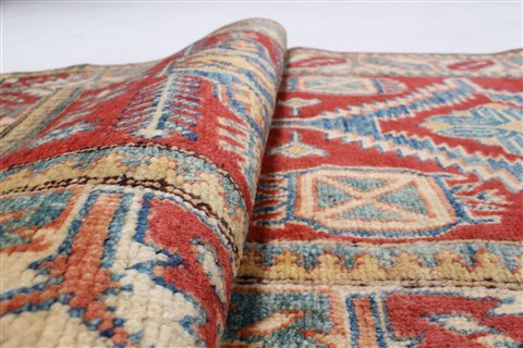 Kazak Red Runner Hand Knotted 28 X 104 Area Rug 250-23714 Image 10