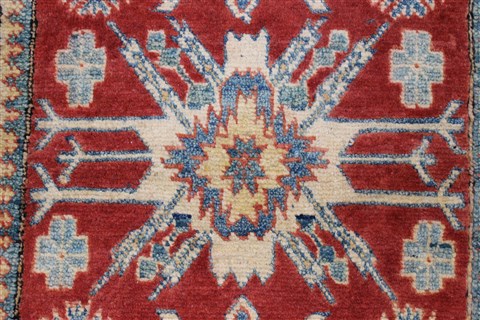 Kazak Red Runner Hand Knotted 28 X 104 Area Rug 250-23714 Image 4