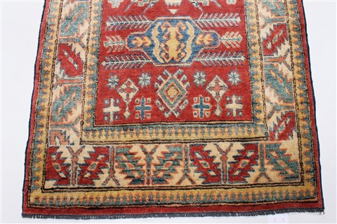 Kazak Red Runner Hand Knotted 28 X 104 Area Rug 250-23714 Image 5