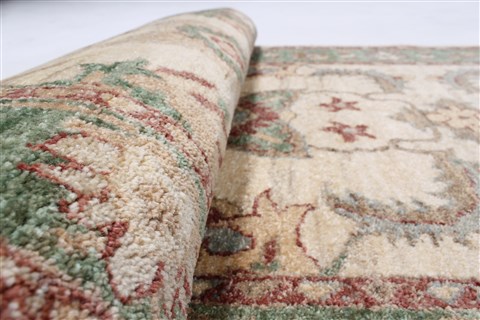 Chobi Beige Runner Hand Knotted 210 X 102 Area Rug 250-23716 Image 10