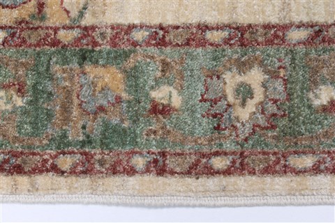 Chobi Beige Runner Hand Knotted 210 X 102 Area Rug 250-23716 Image 3