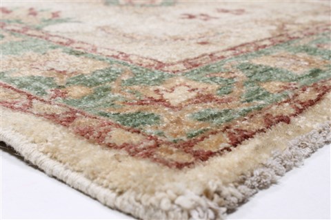 Chobi Beige Runner Hand Knotted 210 X 102 Area Rug 250-23716 Image 6