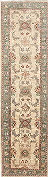 Pakistani Chobi Beige Runner 10 to 12 ft Wool Carpet 23716