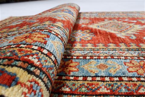 Kazak Brown Runner Hand Knotted 28 X 91 Area Rug 250-23718 Image 11