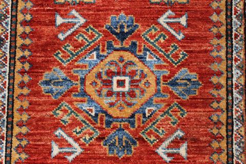 Kazak Brown Runner Hand Knotted 28 X 91 Area Rug 250-23718 Image 5
