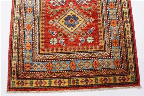 Kazak Brown Runner Hand Knotted 28 X 91 Area Rug 250-23718 Image 6