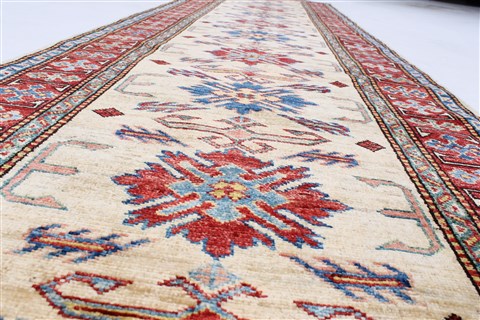 Kazak Yellow Runner Hand Knotted 29 X 98 Area Rug 250-23721 Image 2