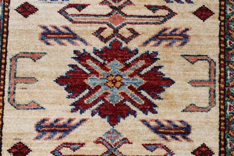 Kazak Yellow Runner Hand Knotted 29 X 98 Area Rug 250-23721 Image 4