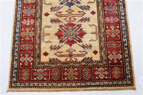Kazak Yellow Runner Hand Knotted 29 X 98 Area Rug 250-23721 Image 5