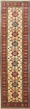 Pakistani Kazak Yellow Runner 10 to 12 ft Wool Carpet 23721