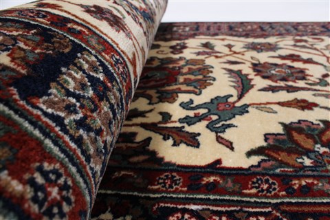 Tabriz Beige Runner Hand Knotted 26 X 100 Area Rug 250-23725 Image 11
