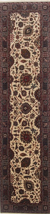 Tabriz Beige Runner Hand Knotted 26 X 100 Area Rug 250-23725 Image 0