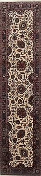 Tabriz Beige Runner Hand Knotted 2'6" X 10'0"  Area Rug 250-23725