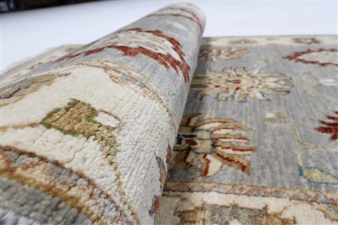 Pishavar Grey Runner Hand Knotted 26 X 103 Area Rug 250-23727 Image 11