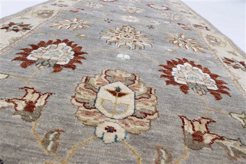 Pishavar Grey Runner Hand Knotted 26 X 103 Area Rug 250-23727 Image 3