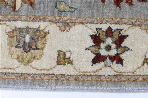 Pishavar Grey Runner Hand Knotted 26 X 103 Area Rug 250-23727 Image 4
