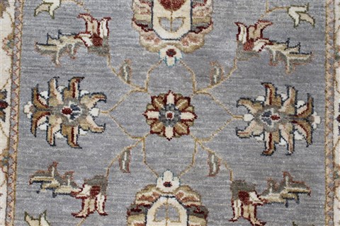Pishavar Grey Runner Hand Knotted 26 X 103 Area Rug 250-23727 Image 5