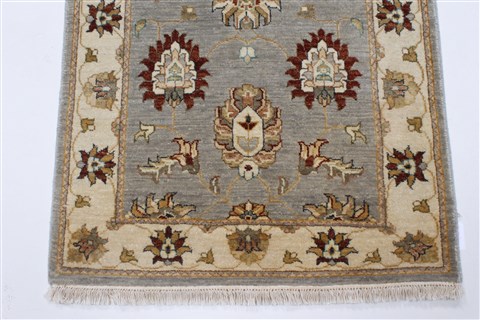 Pishavar Grey Runner Hand Knotted 26 X 103 Area Rug 250-23727 Image 6