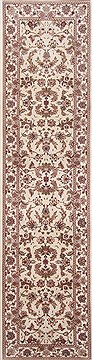 Chinese Sanandaj Beige Runner 10 to 12 ft Wool Carpet 23732