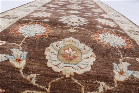 Ziegler Brown Runner Hand Knotted 27 X 102 Area Rug 250-23733 Image 2