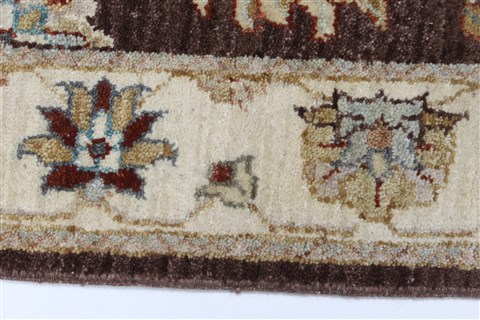 Ziegler Brown Runner Hand Knotted 27 X 102 Area Rug 250-23733 Image 3