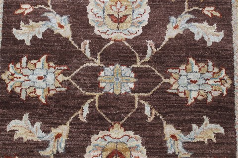 Ziegler Brown Runner Hand Knotted 27 X 102 Area Rug 250-23733 Image 4