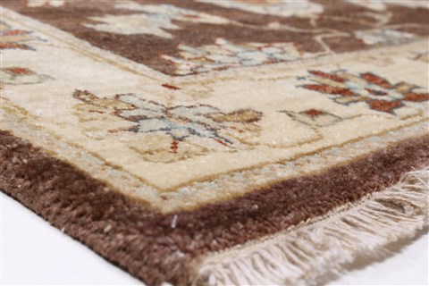 Ziegler Brown Runner Hand Knotted 27 X 102 Area Rug 250-23733 Image 6