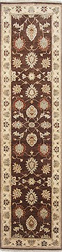 Ziegler Brown Runner Hand Knotted 2'7" X 10'2"  Area Rug 250-23733