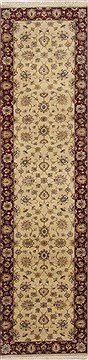 Semnan Beige Runner Hand Knotted 2'6" X 9'10"  Area Rug 250-23734