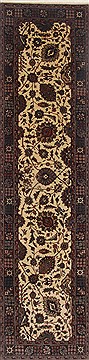 Indian Tabriz Beige Runner 10 to 12 ft Wool Carpet 23736