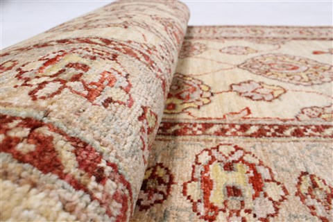 Pishavar Beige Runner Hand Knotted 29 X 100 Area Rug 250-23737 Image 10