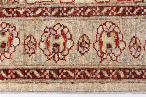 Pishavar Beige Runner Hand Knotted 29 X 100 Area Rug 250-23737 Image 3