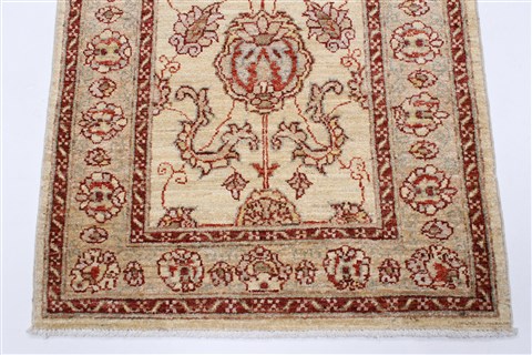 Pishavar Beige Runner Hand Knotted 29 X 100 Area Rug 250-23737 Image 5