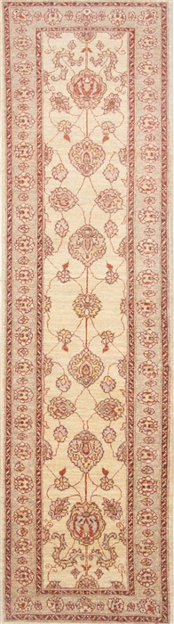 Pishavar Beige Runner Hand Knotted 29 X 100 Area Rug 250-23737 Image 0