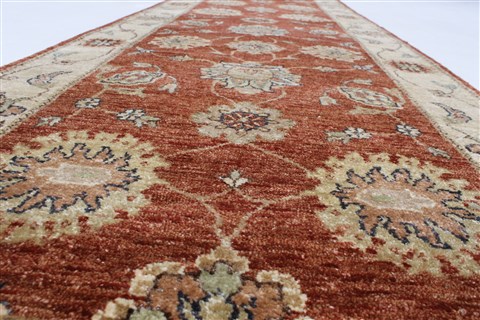 Ziegler Brown Runner Hand Knotted 26 X 910 Area Rug 250-23738 Image 2