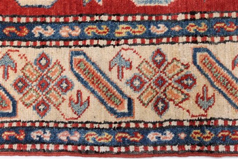 Kazak Red Runner Hand Knotted 210 X 93 Area Rug 250-23748 Image 4