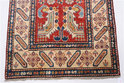 Kazak Red Runner Hand Knotted 210 X 93 Area Rug 250-23748 Image 6