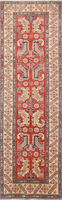 Kazak Red Runner Hand Knotted 210 X 93 Area Rug 250-23748 Image 0