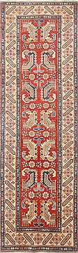 Pakistani Kazak Red Runner 6 to 9 ft Wool Carpet 23748