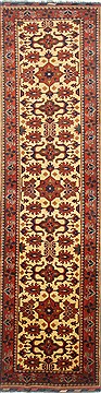 Indian Turkman Beige Runner 10 to 12 ft Wool Carpet 23749