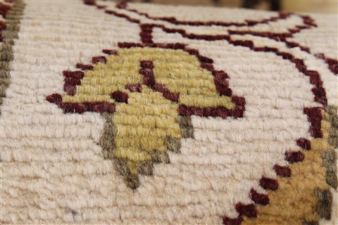 Pishavar Beige Runner Hand Knotted 210 X 105 Area Rug 250-23752 Image 10