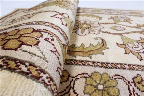 Pishavar Beige Runner Hand Knotted 210 X 105 Area Rug 250-23752 Image 11